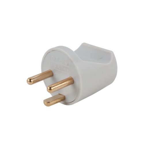 Wtyczka Okrągła Z Uziemieniem - Szara